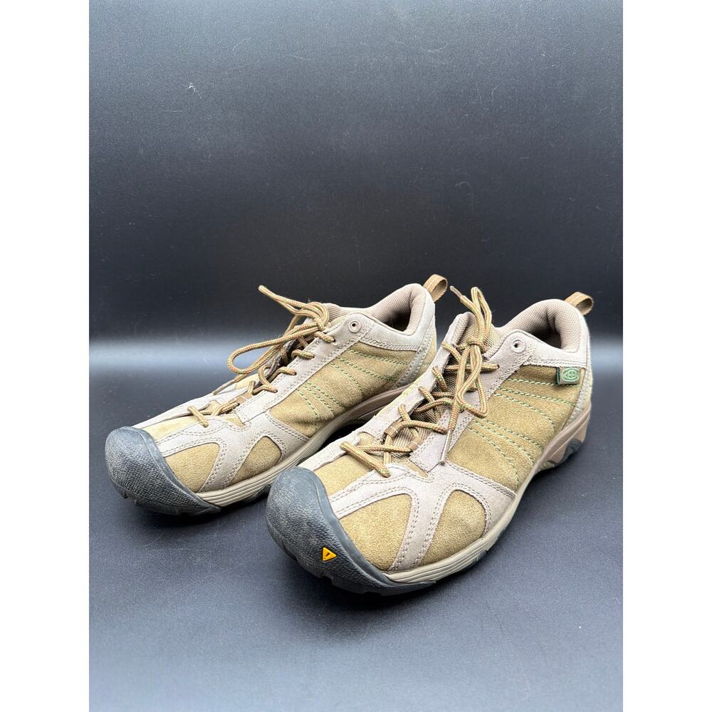 KEEN Hiking Shoes Womens 10 Waterproof Trail Outdoor Sneakers Tan Green